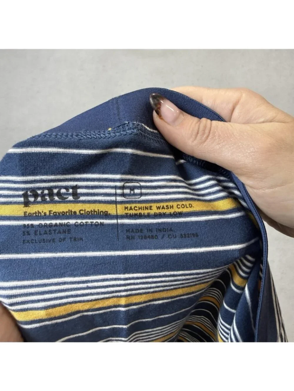 Pact Boxer Briefs Mens Medium Blue Striped Organic Cotton Stretch Underwear